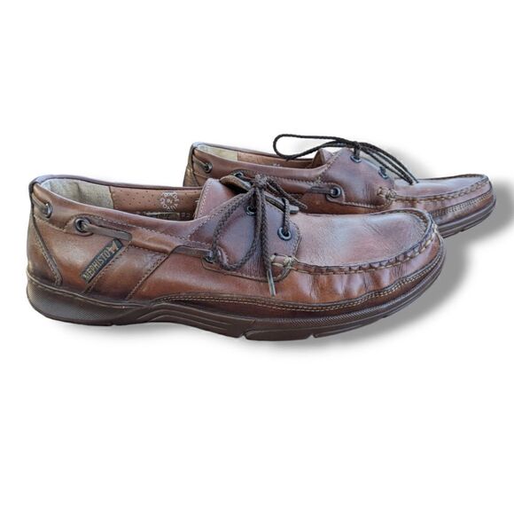 MEPHISTO Spinnaker Men's Dark Brown Leather Coat Shoes Size US 8 - Picture 1 of 13